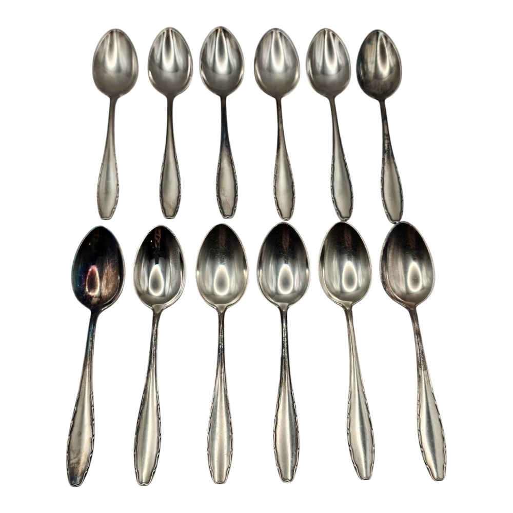 Lot of 12 WMF Friodur Inox‎ Silverplate Dessert Spoons Flatware